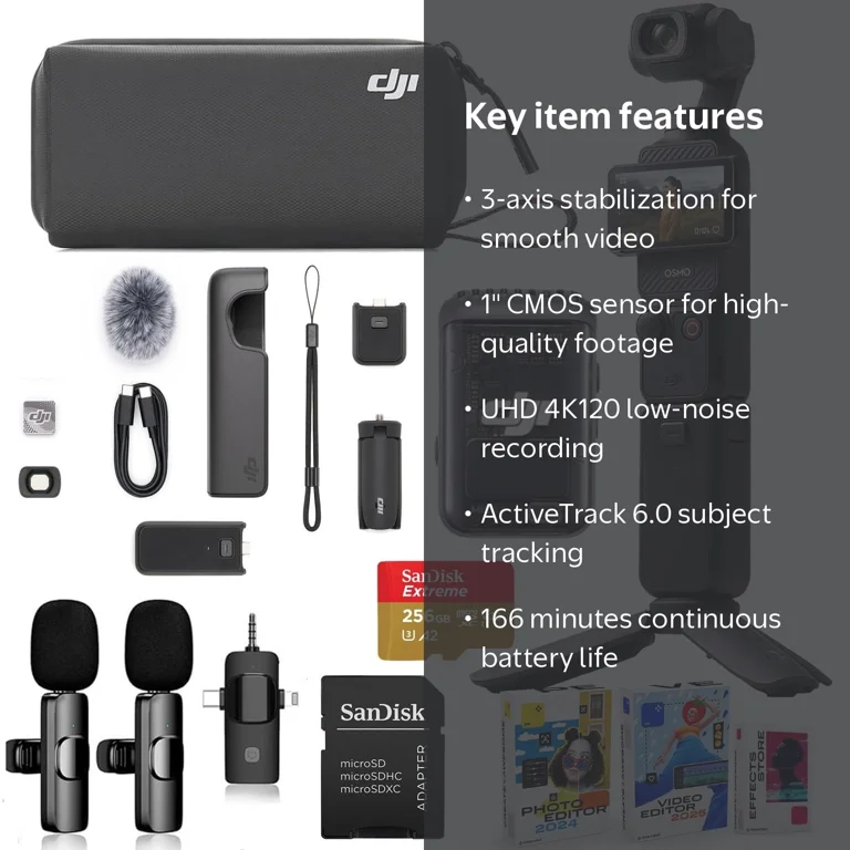 DJI Osmo Pocket 3 (SDカード256GB付き) DJI, Camera Gimbal, Osmo Pocket 3 Creator Combo Bundle with