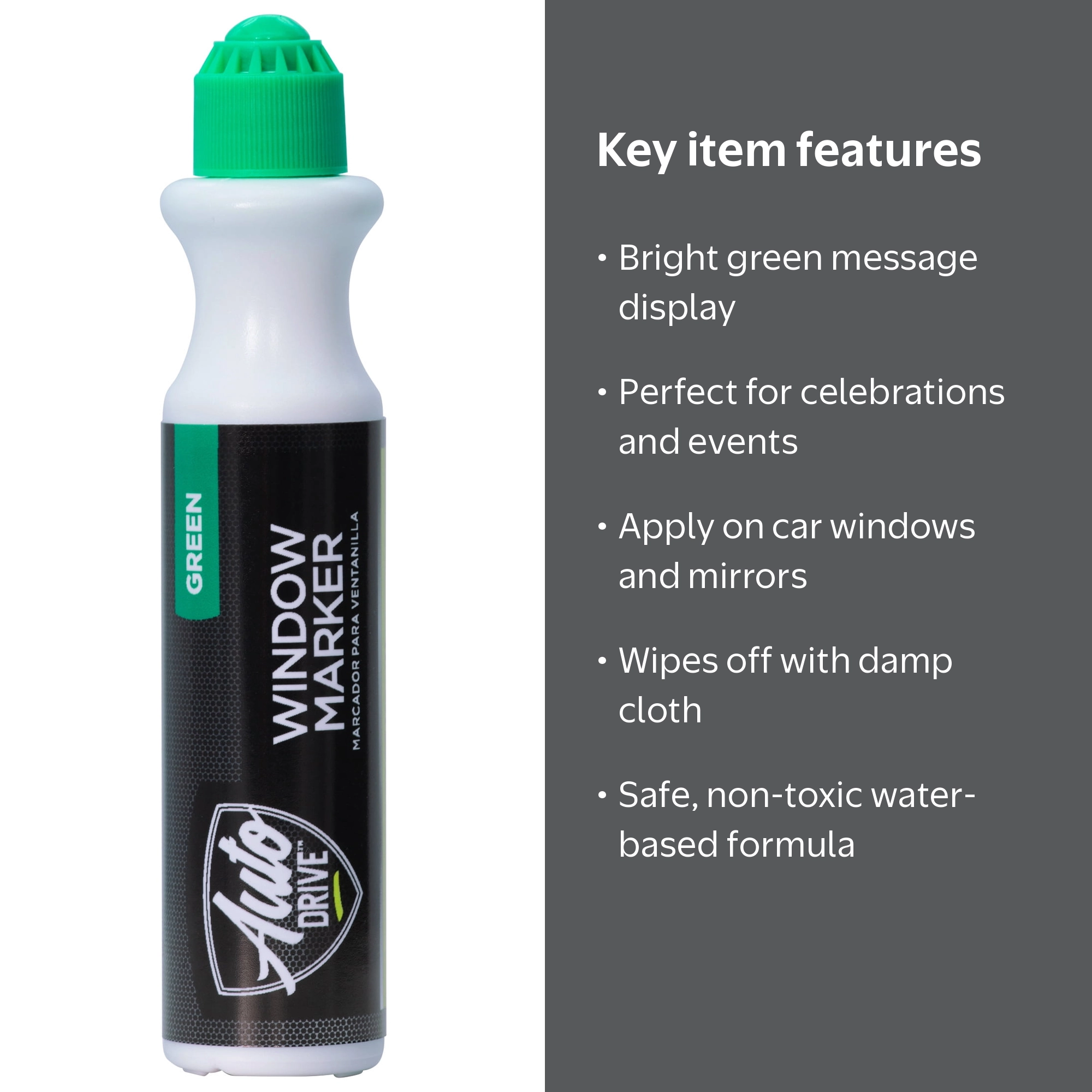 Auto Drive Automotive Window Green Marker 48ml Wet Erase Glass