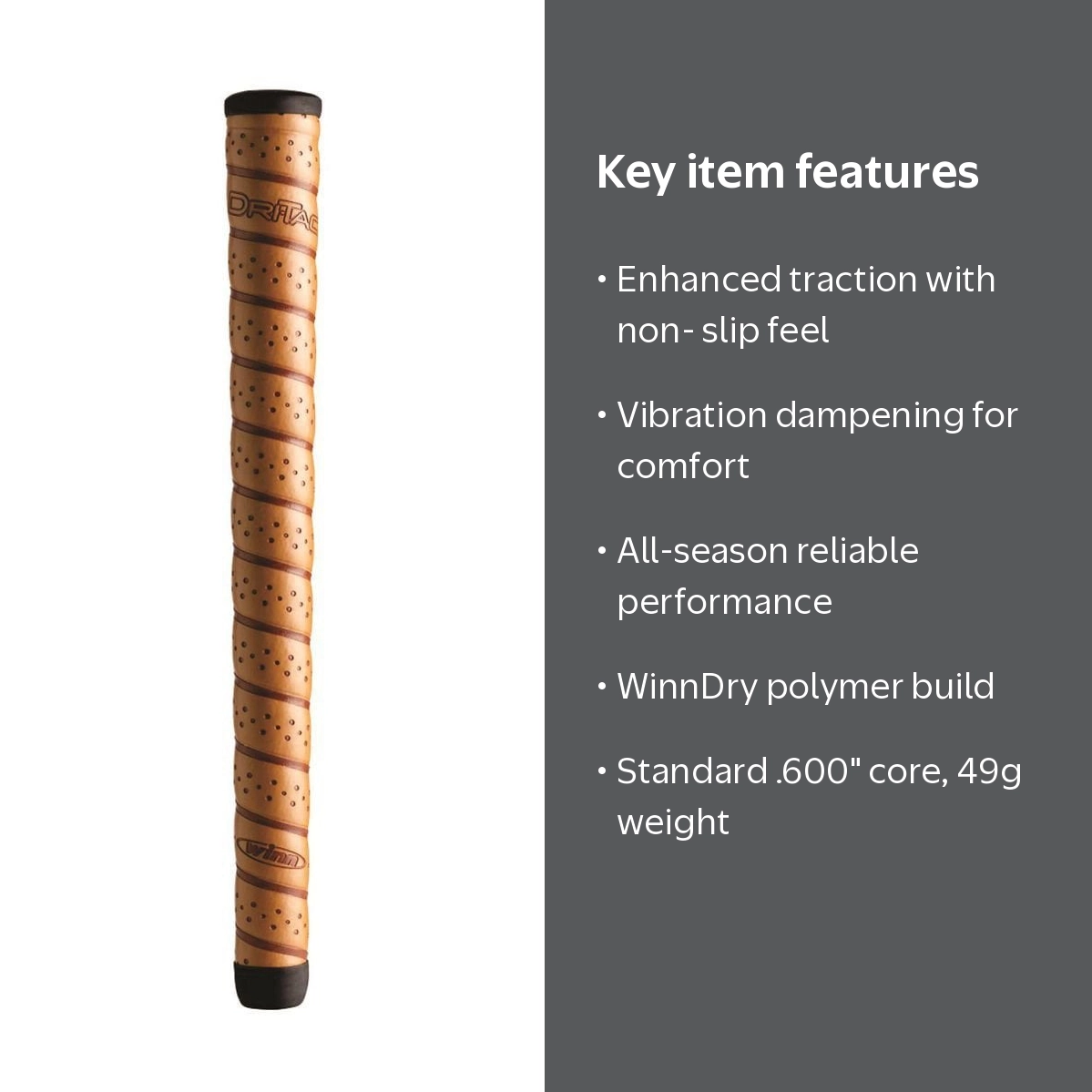 Winn, Golf Grip, Dri-Tac Wrap Standard, Copper .600