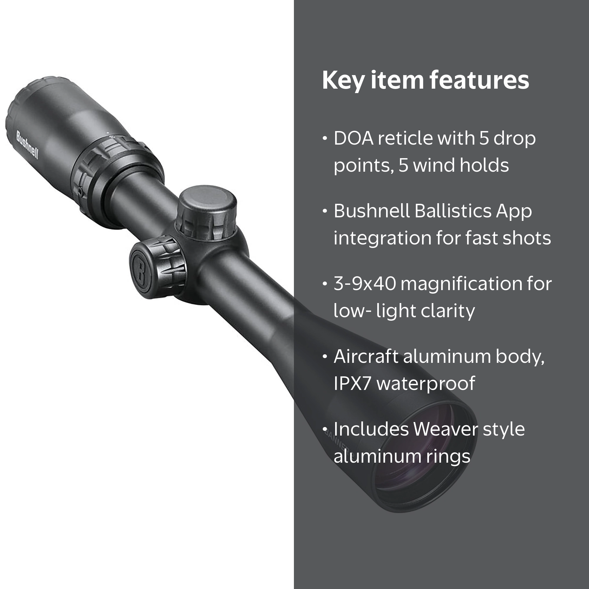 Free Shipping! Bushnell Banner 2 Riflescopes, 3-9x40, Illuminated