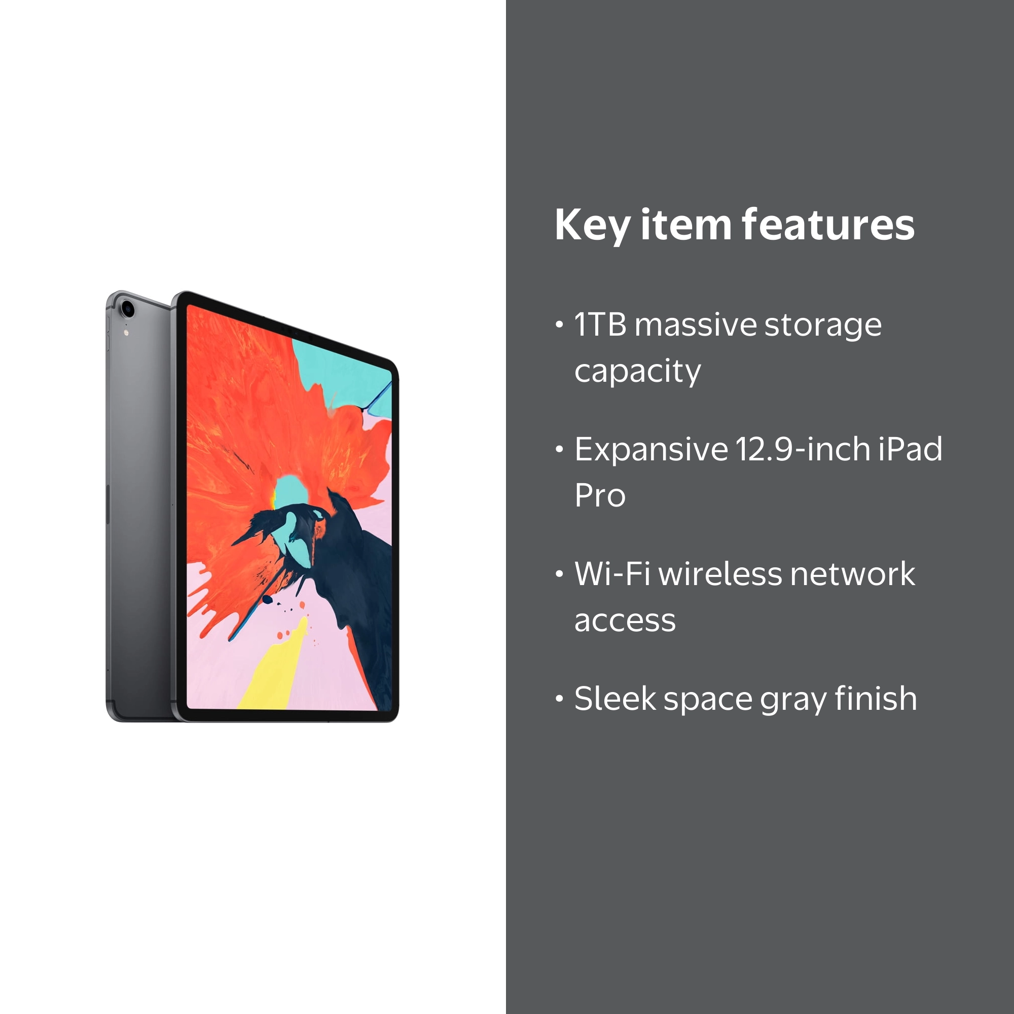 12.9-inch iPad Pro Wi-Fi 1TB - Space Gray - Walmart.com