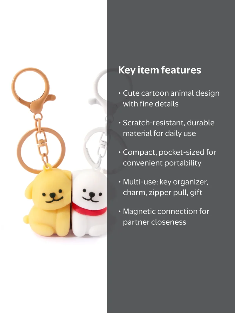 Keychains Magnetic Matching Keychains for Couples Cartoon Animal