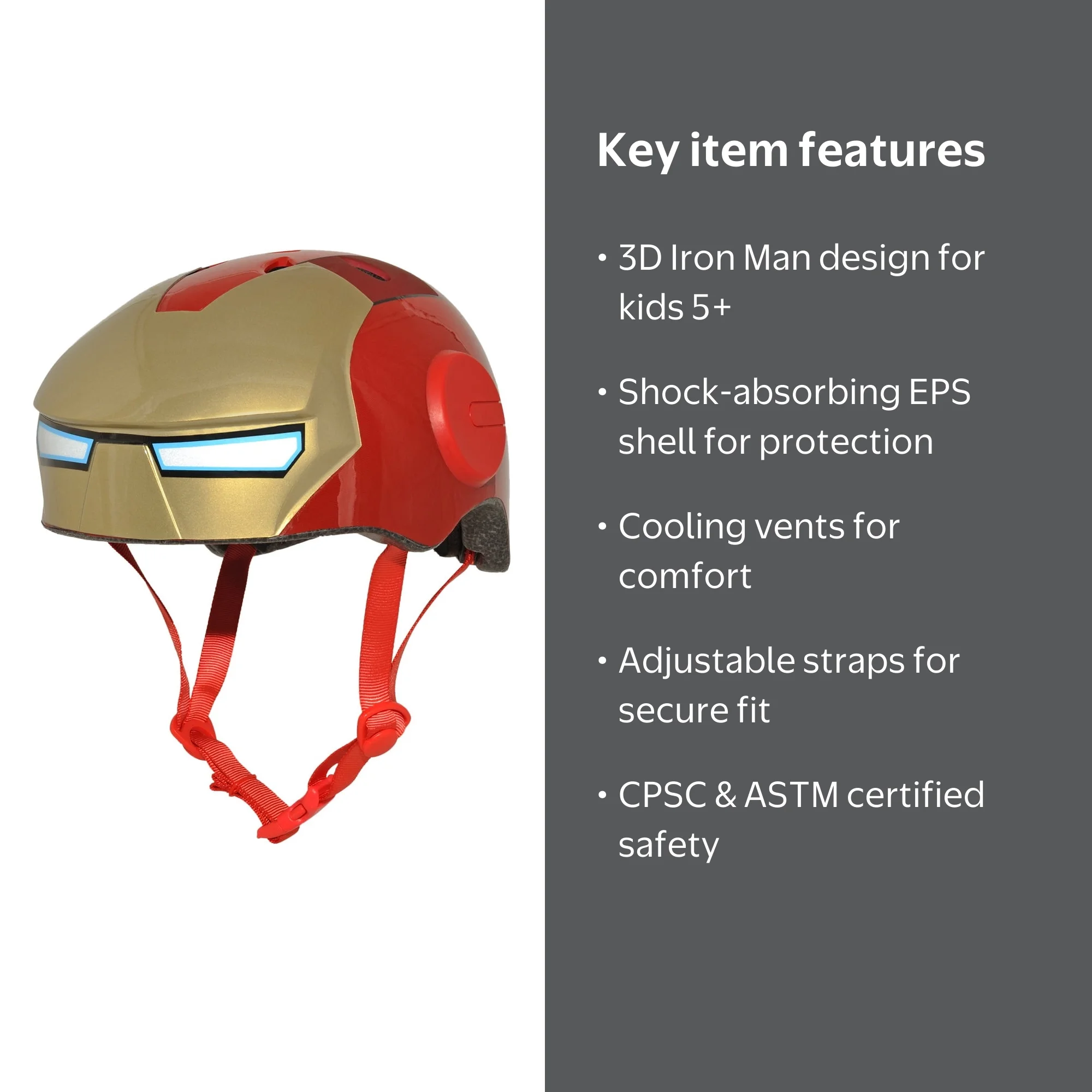 helmet kids off road iron man Bell Marvel Iron Man Bike Helmet, Child 5+ (50 to 54cm)