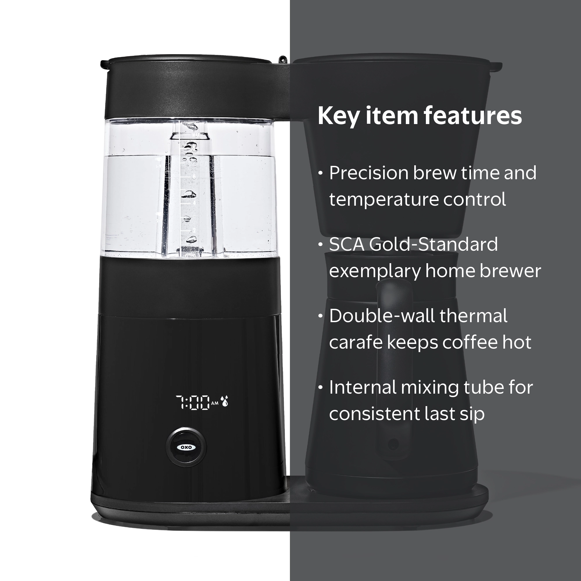 by_oxo OXO, Coffee Maker, 9-Cup Stainless Steel Carafe, Matte Black