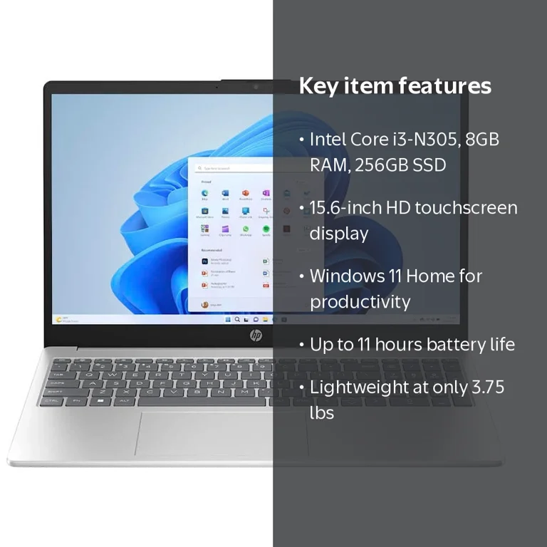 HP 15FD0213NR 15.6 inch Laptop - Touchscreen - Intel Core i3 - 8GB