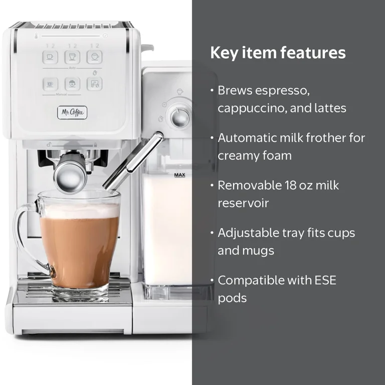 Mr. Coffee One-Touch CoffeeHouse Espresso & Latte Maker with Milk