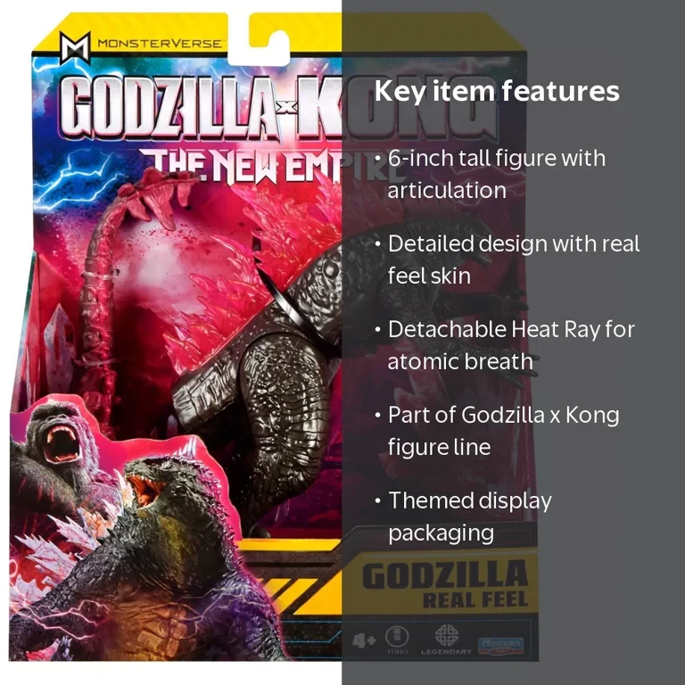 Godzilla x Kong Real Feel Titan Action Figure 6 inch with Heat Ray