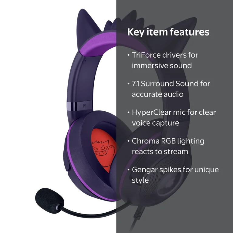 Razer, Gaming Headset, V2 USB PC Gengar Edition, Stream Reactive