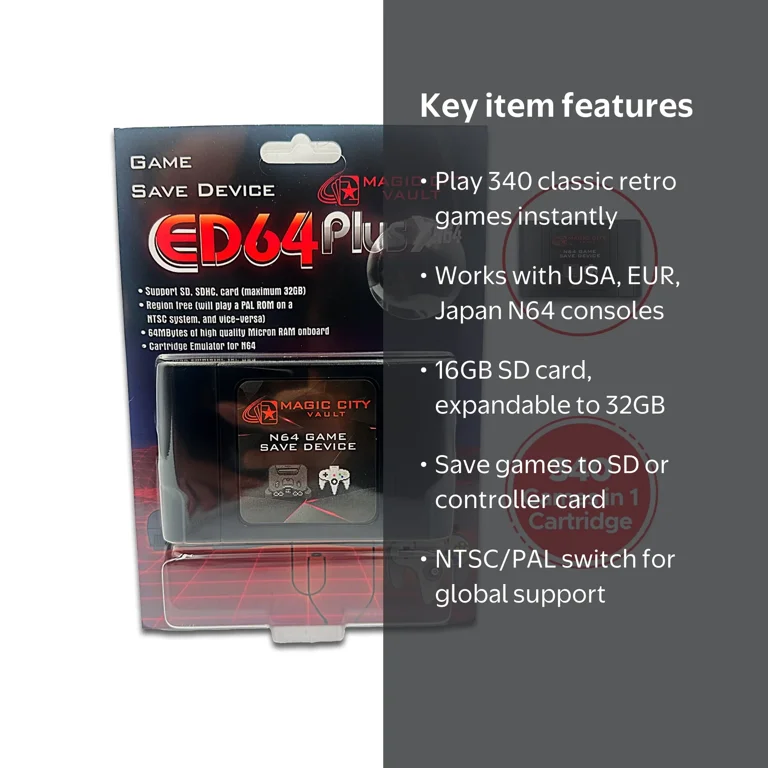 Magic City Vault, Nintendo 64 Cartridge, 340-in-1, Black - Walmart.com