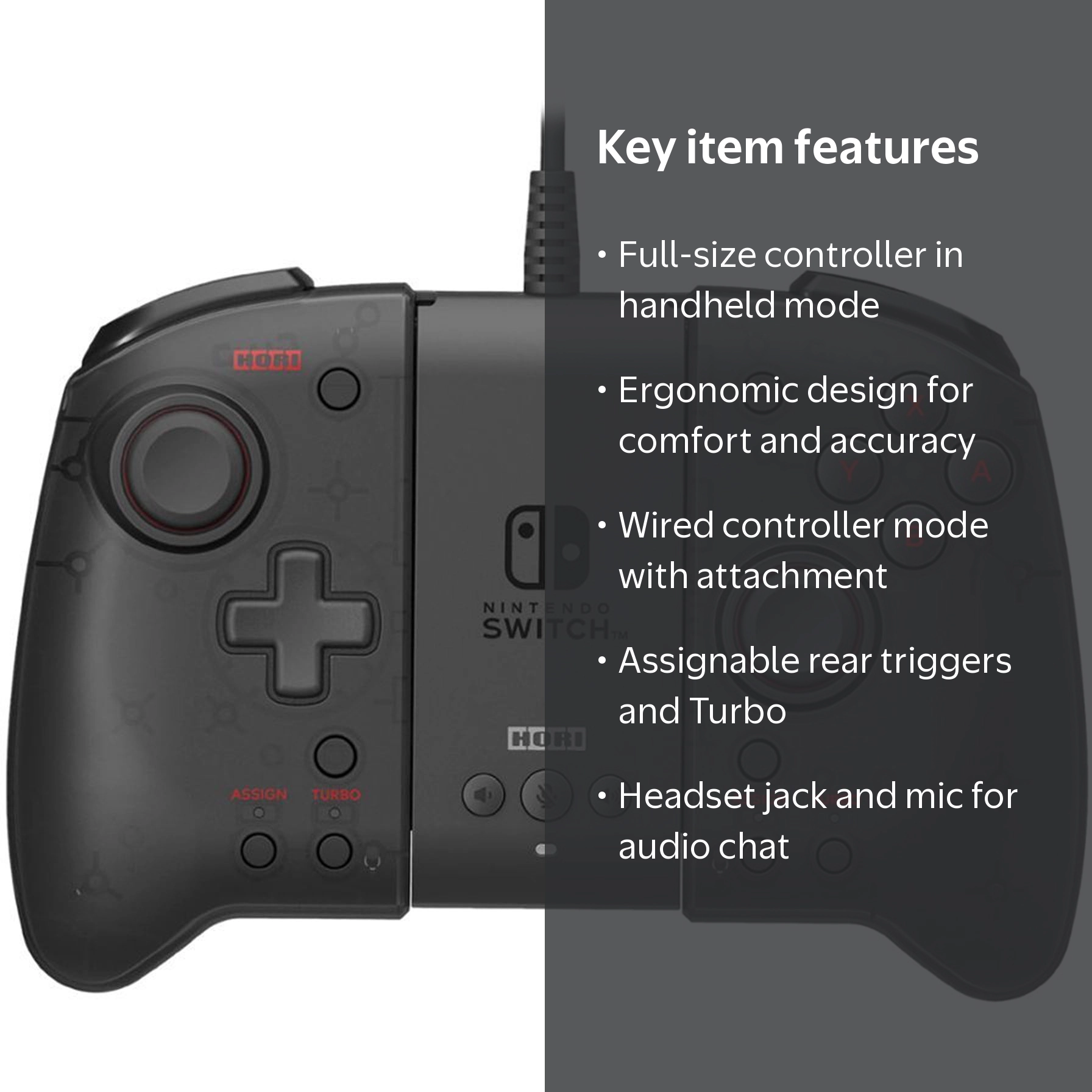 HORI Nintendo Switch Split Pad Pro Controller Attachment Set