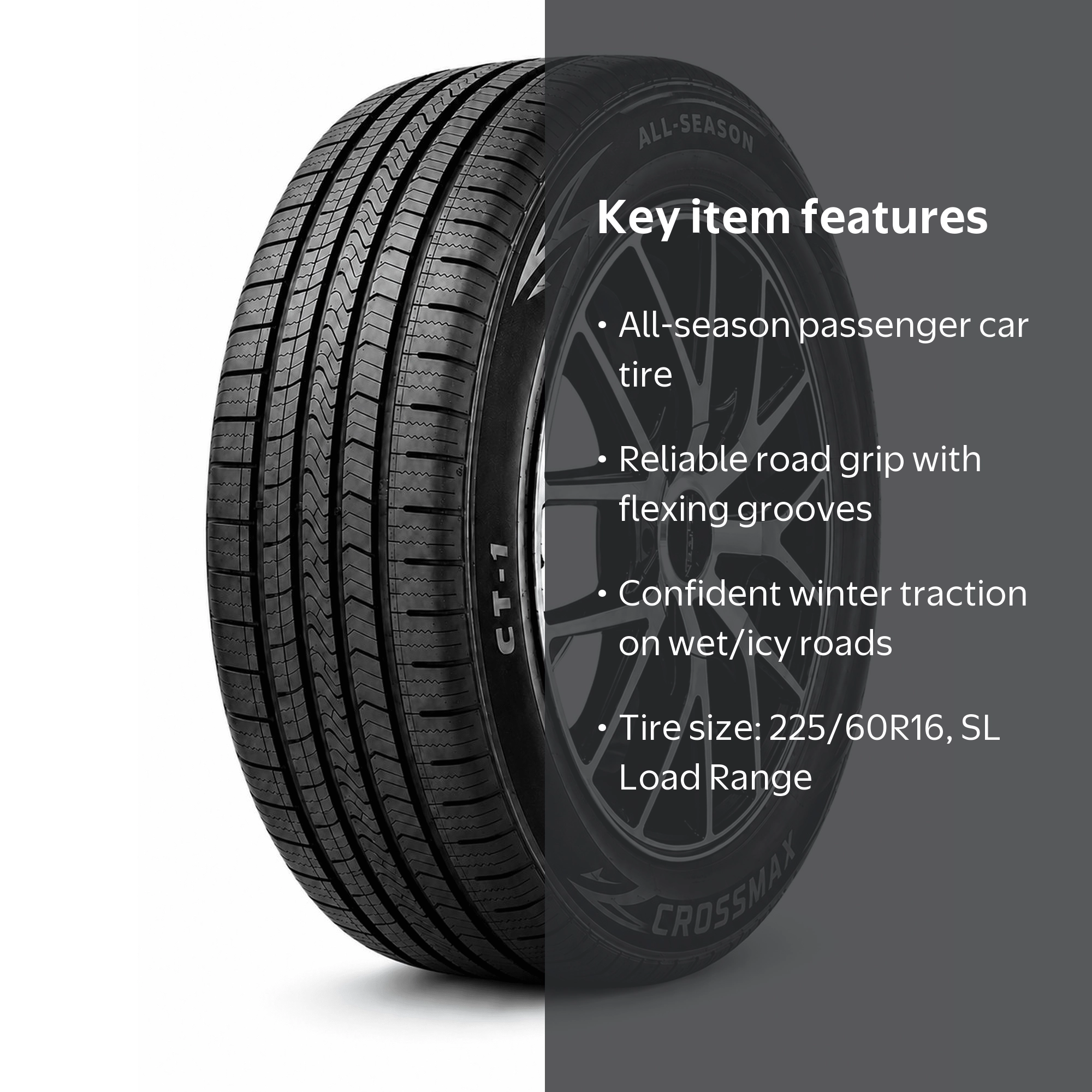 Free Shipping! Crossmax CT-1 All Season Passenger Tire, 225/60R16