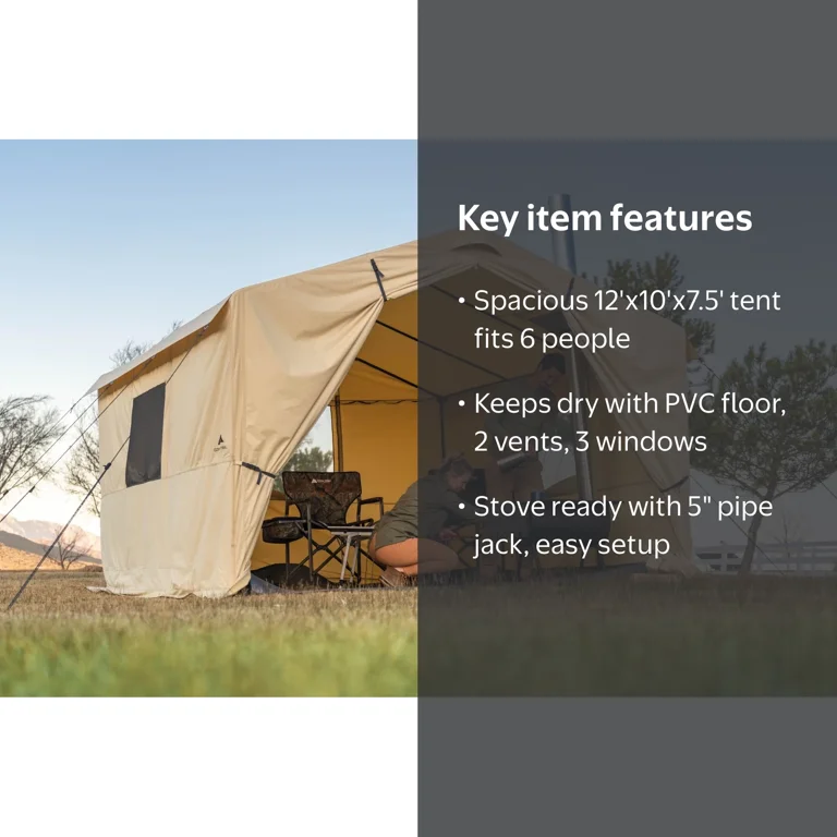 Ozark Trail North Fork 6-Person Camping Tent with Stove Jack