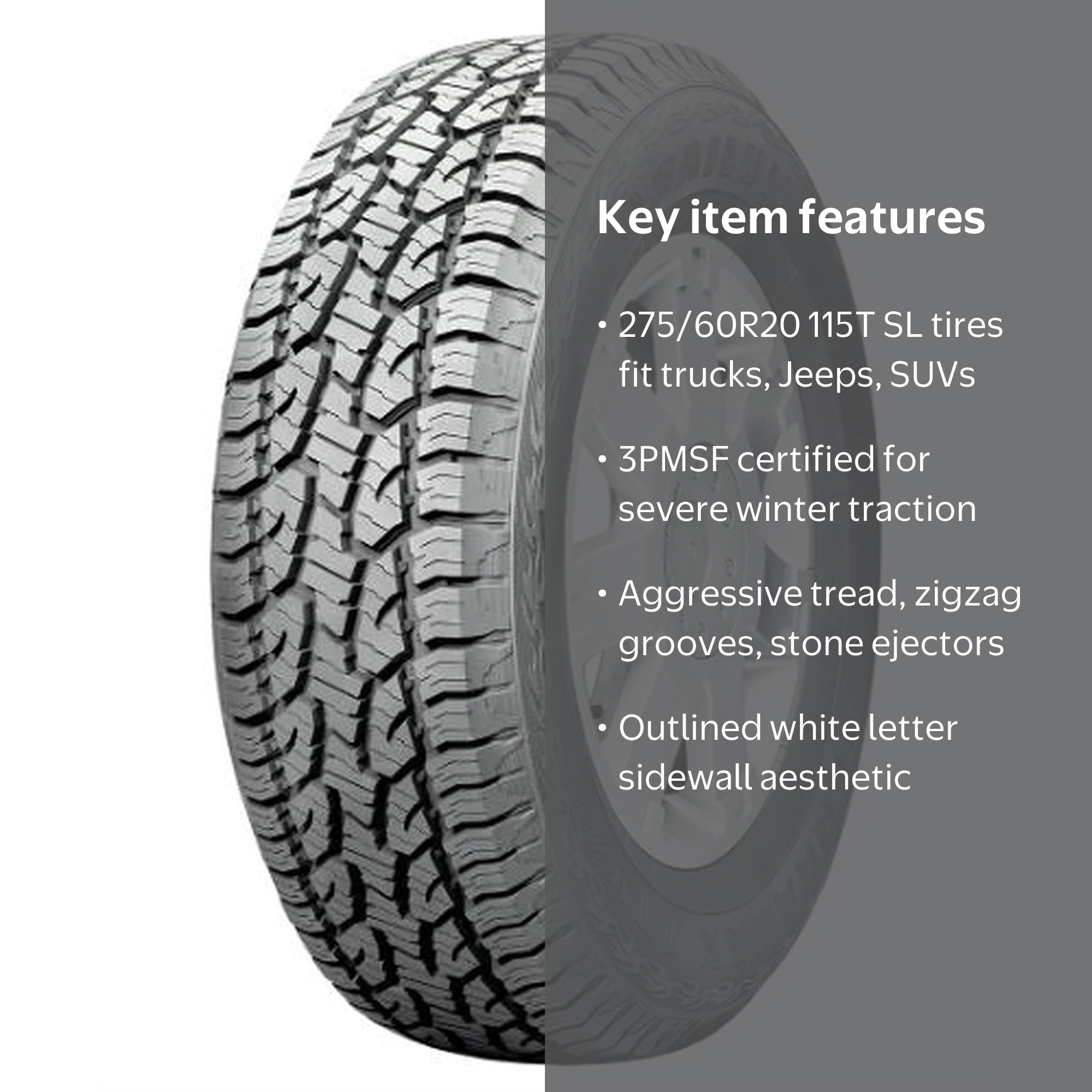 Sailun Terramax A/T 4S Light Truck Tire, All Terrain, 275/60R20