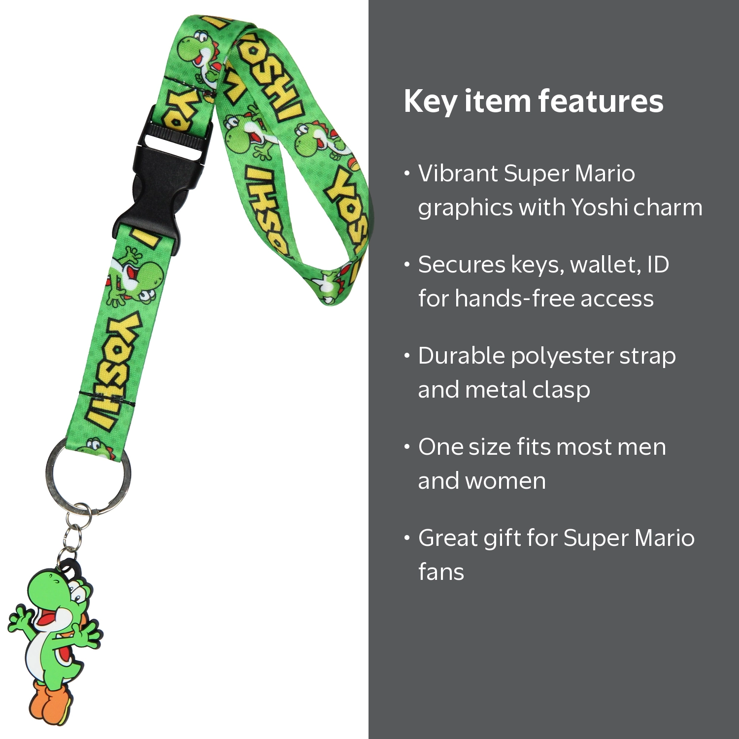 Super Mario Bros Yoshi Character Scene Wristlet Lanyard For Keys