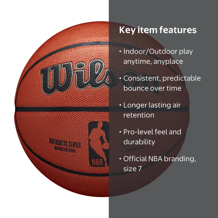 Wilson, NBA Authentic Indoor Outdoor Basketball, 29.5 in, Brown