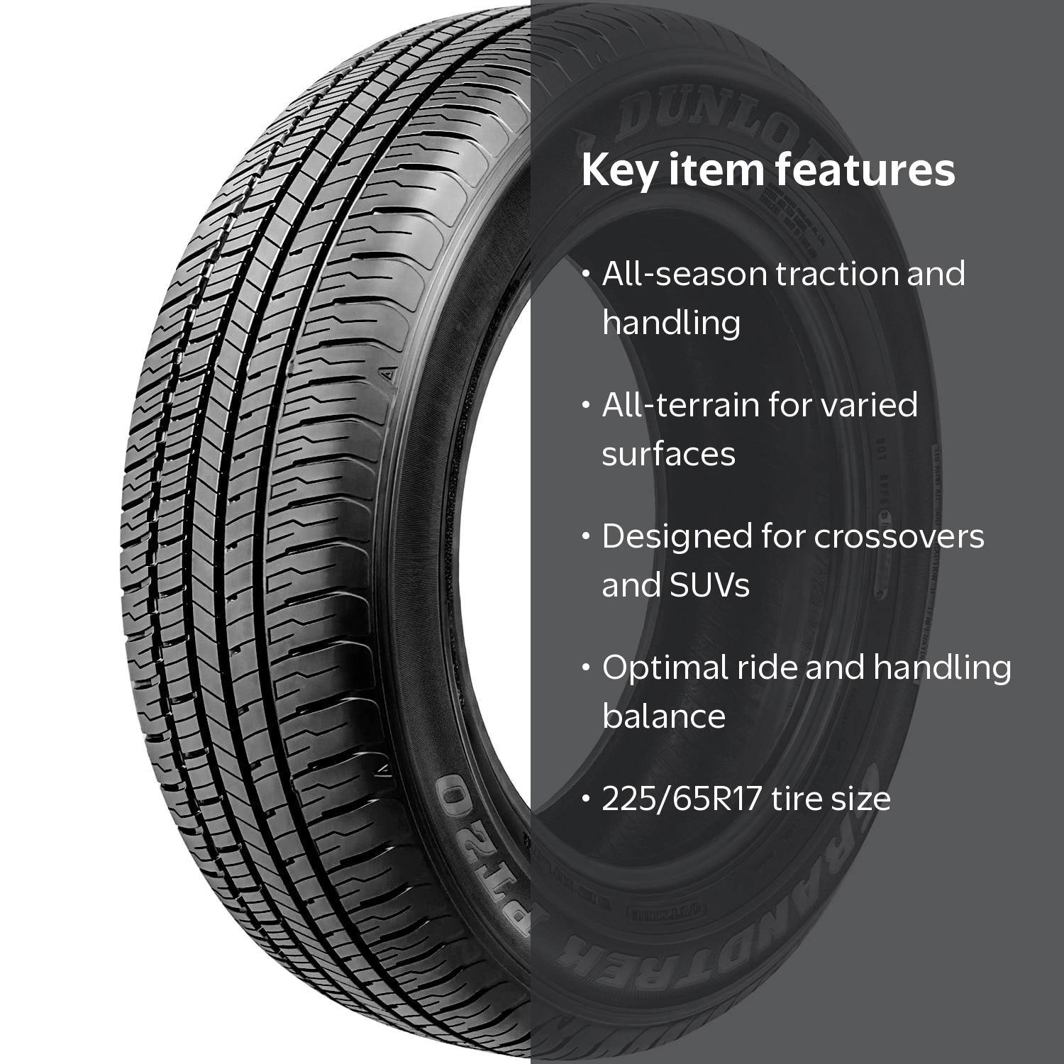 Dunlop Grandtrek PT20 All-Season 225/65R17 102H All-Terrain Tire