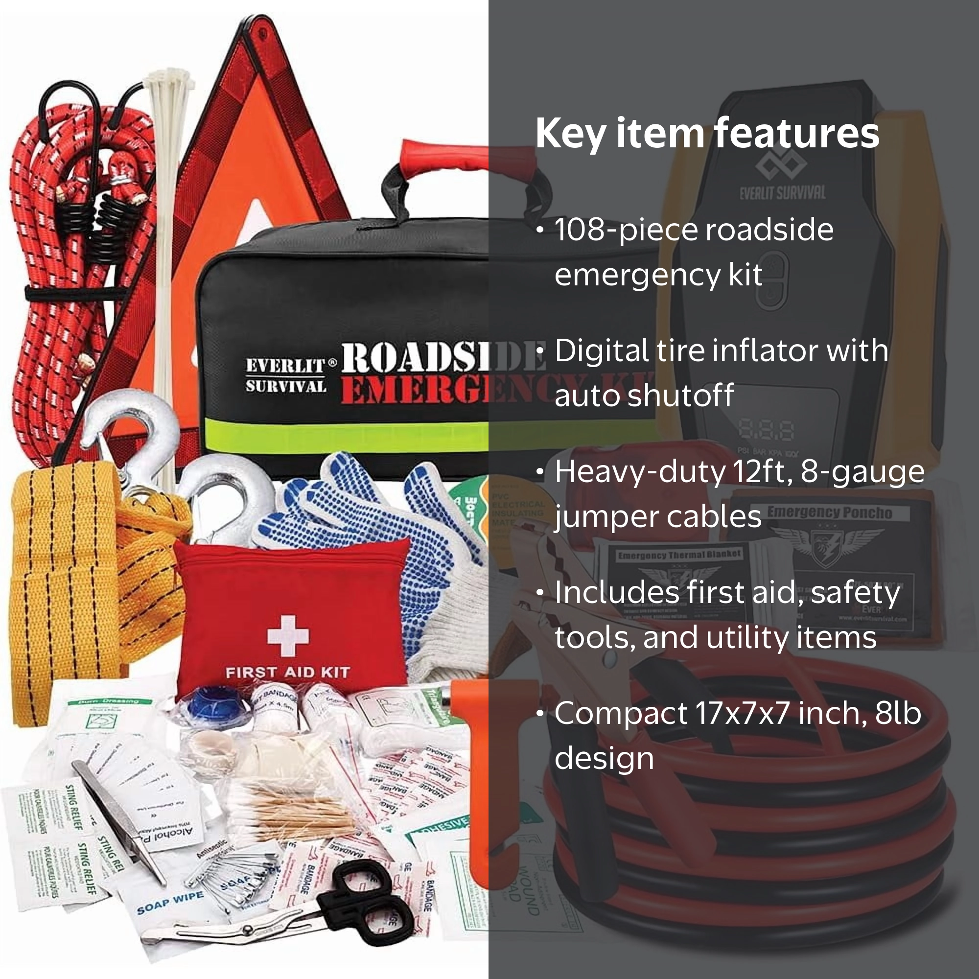 Everlit Road Guardian Emergency Survival Car Kit - Walmart.com