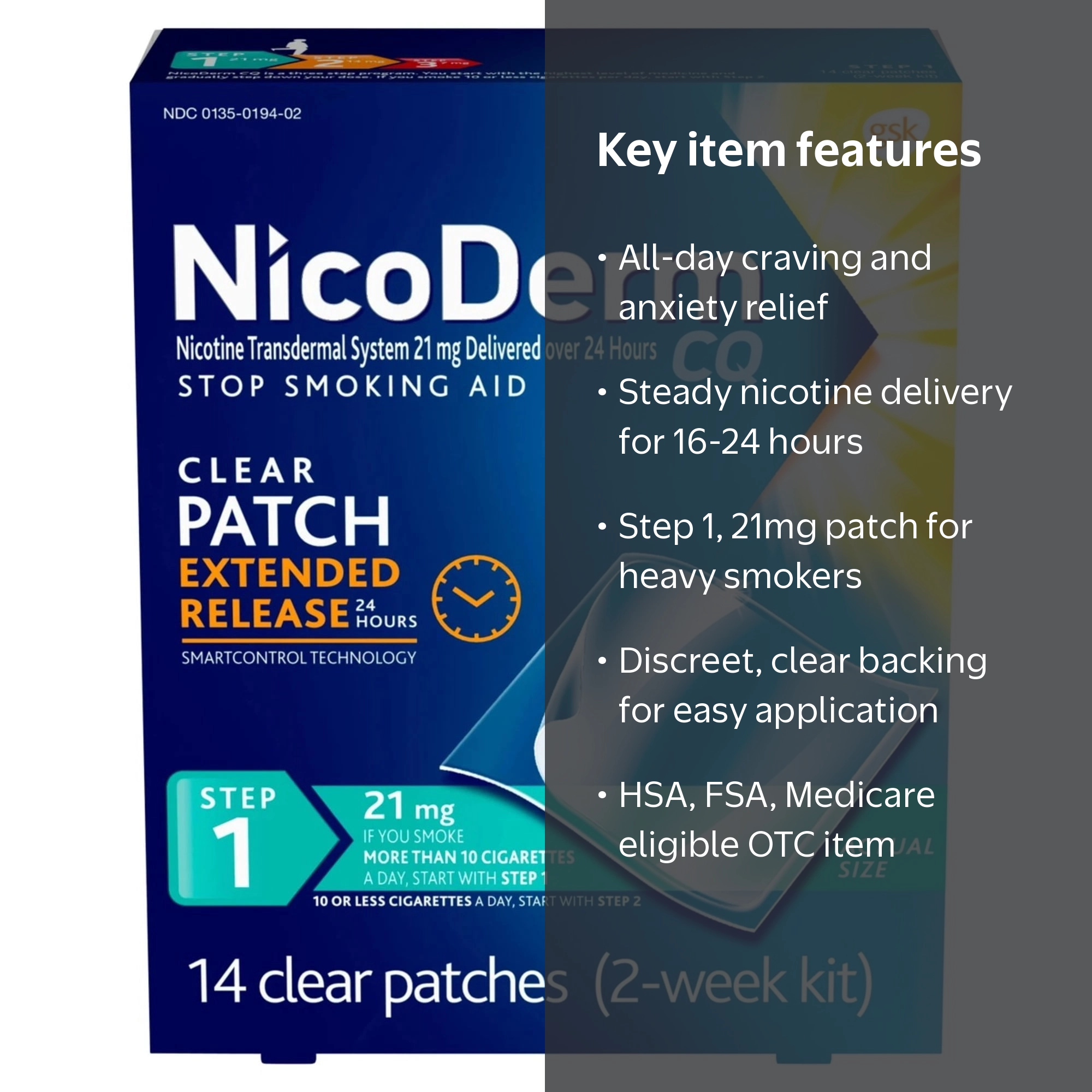 21mg nicotine patch is equivalent to how many cigarettes Nicoderm CQ Step 1 Extended Release Nicotine Patches to Stop Smoking, 21 Mg,  14 Count HSA/FSA Eligible