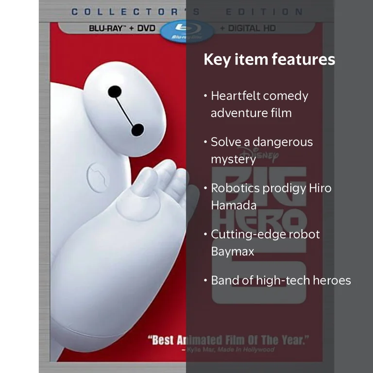 Disney, Big Hero 6, Blu-ray, Heartfelt Animation Adventure