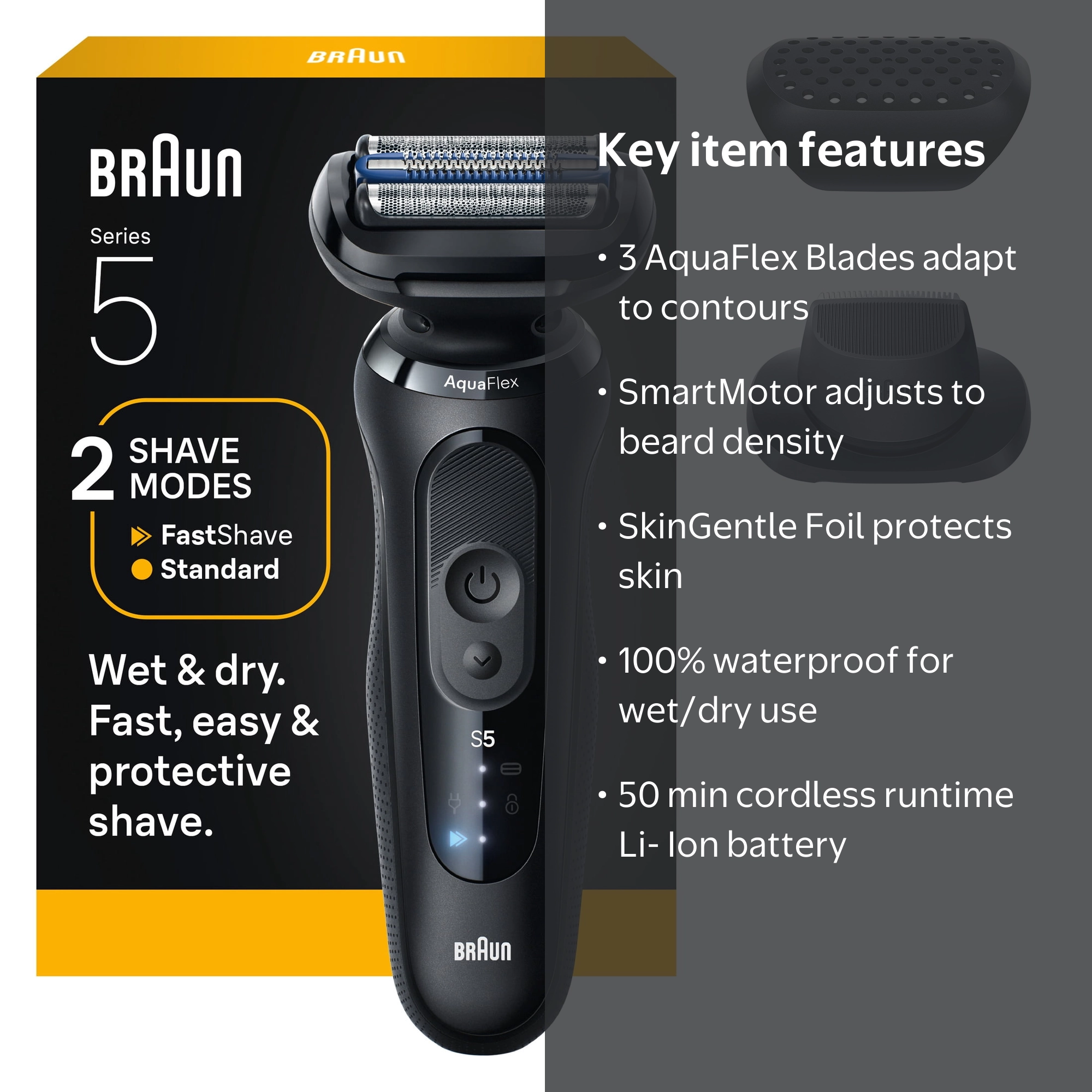 Braun, Electric Shaver, Series 5 5118s, Waterproof for Men