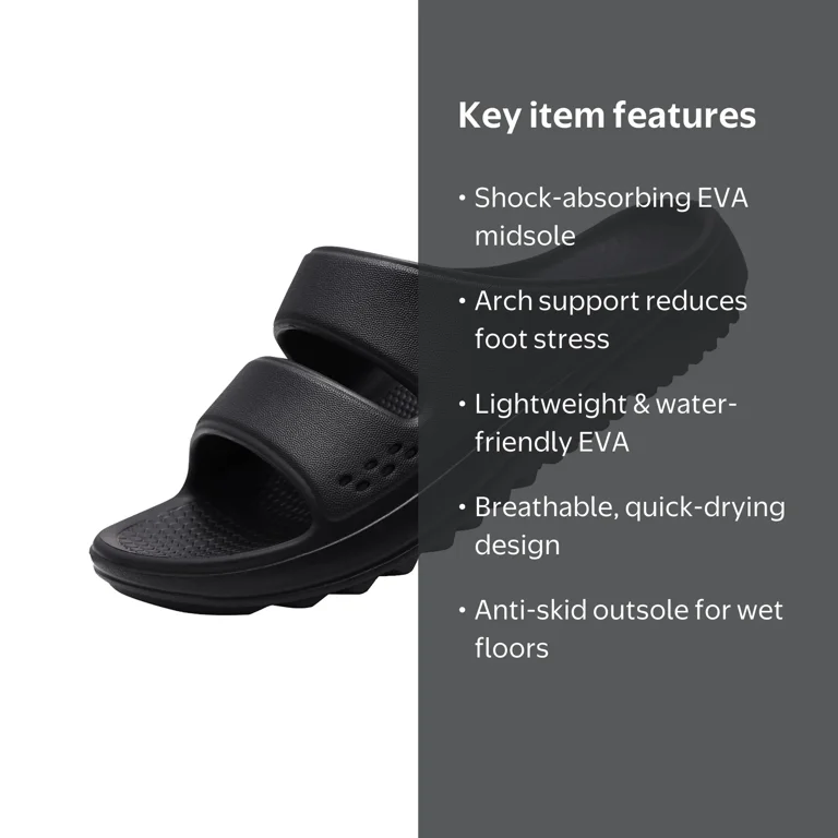 Litfun Unisex Slide Sandals, Thick Sole Non-Slip Slippers with