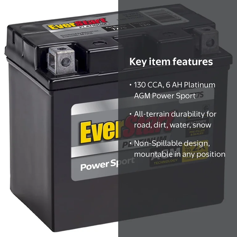 EverStart, Powersport Motorcycle AGM Battery, YTX7S, 130 CCA