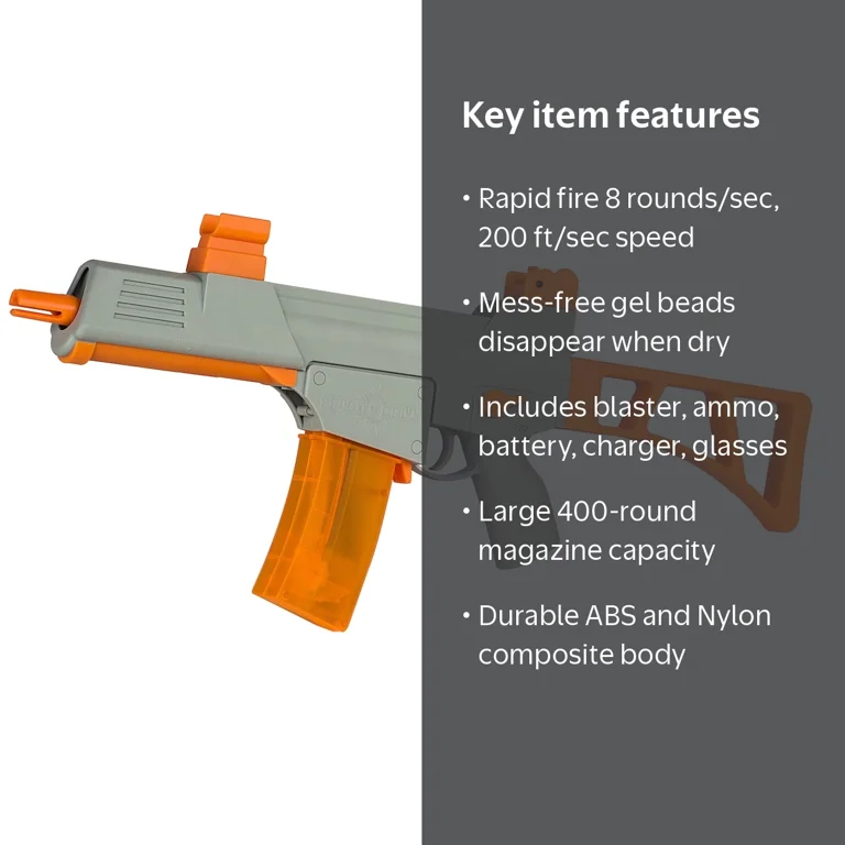 Splat-R-Ball, Water Bead Blaster, Gray, Full Auto 950001 - Walmart.com