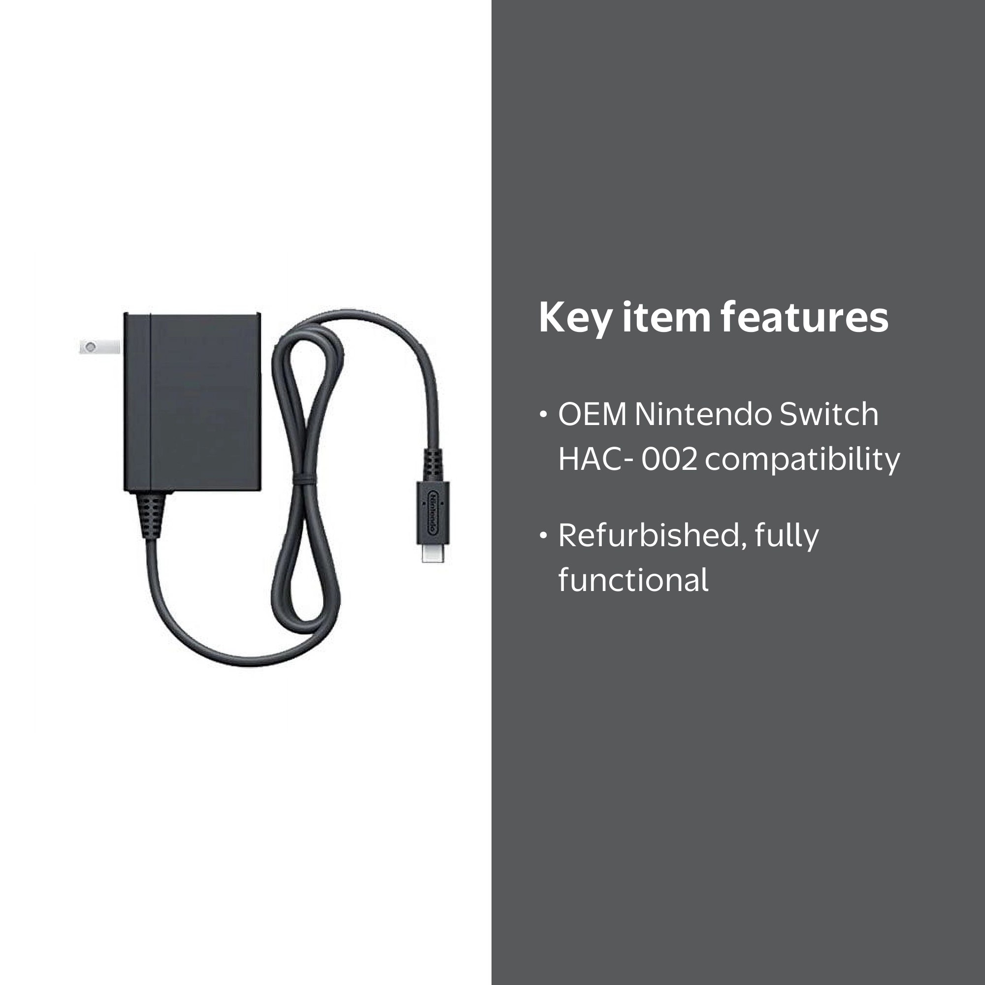 Restored OEM Nintendo Switch AC Adapter HAC-002 (Refurbished