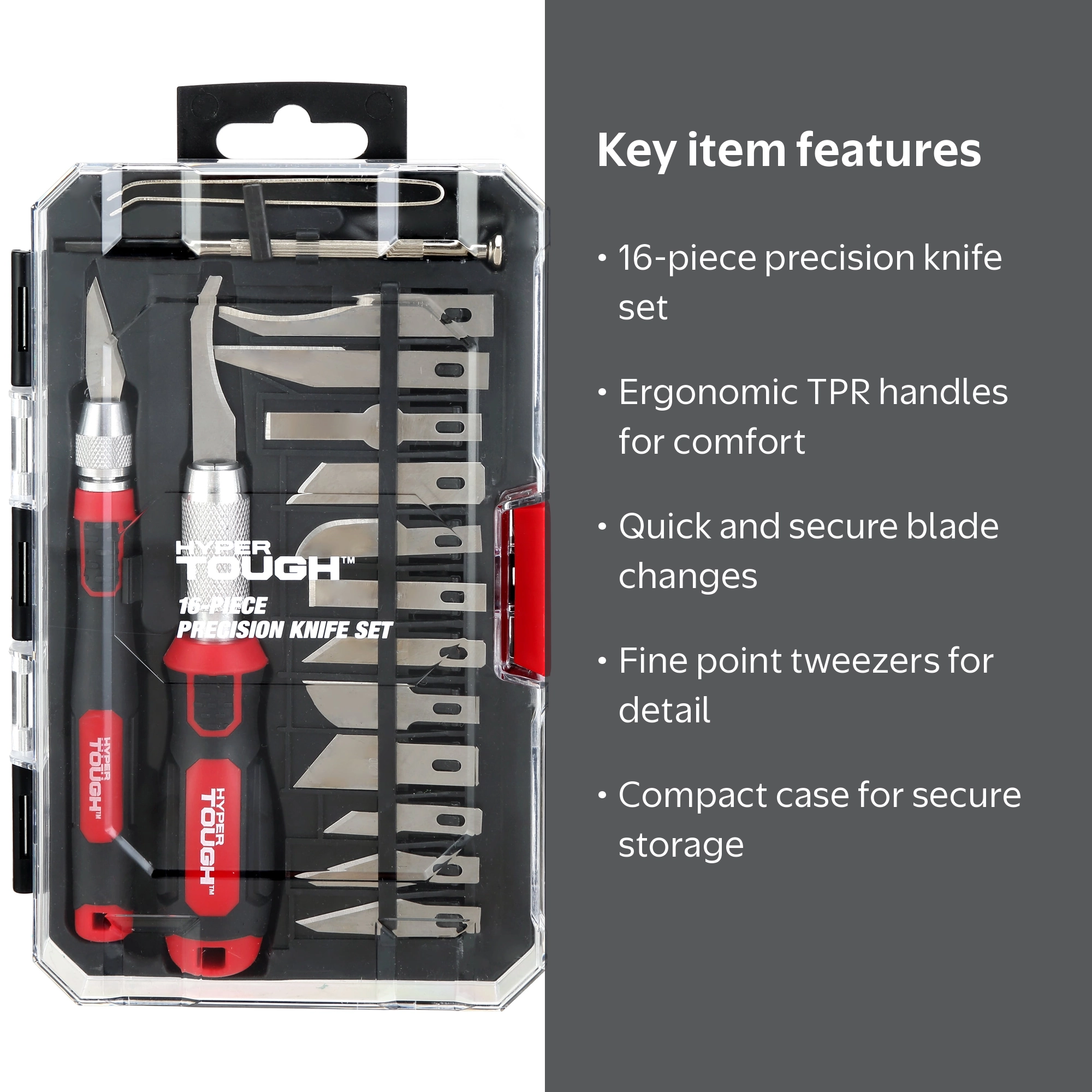 Hyper Tough 16 Piece Precision Knife Set TU42604A - Walmart