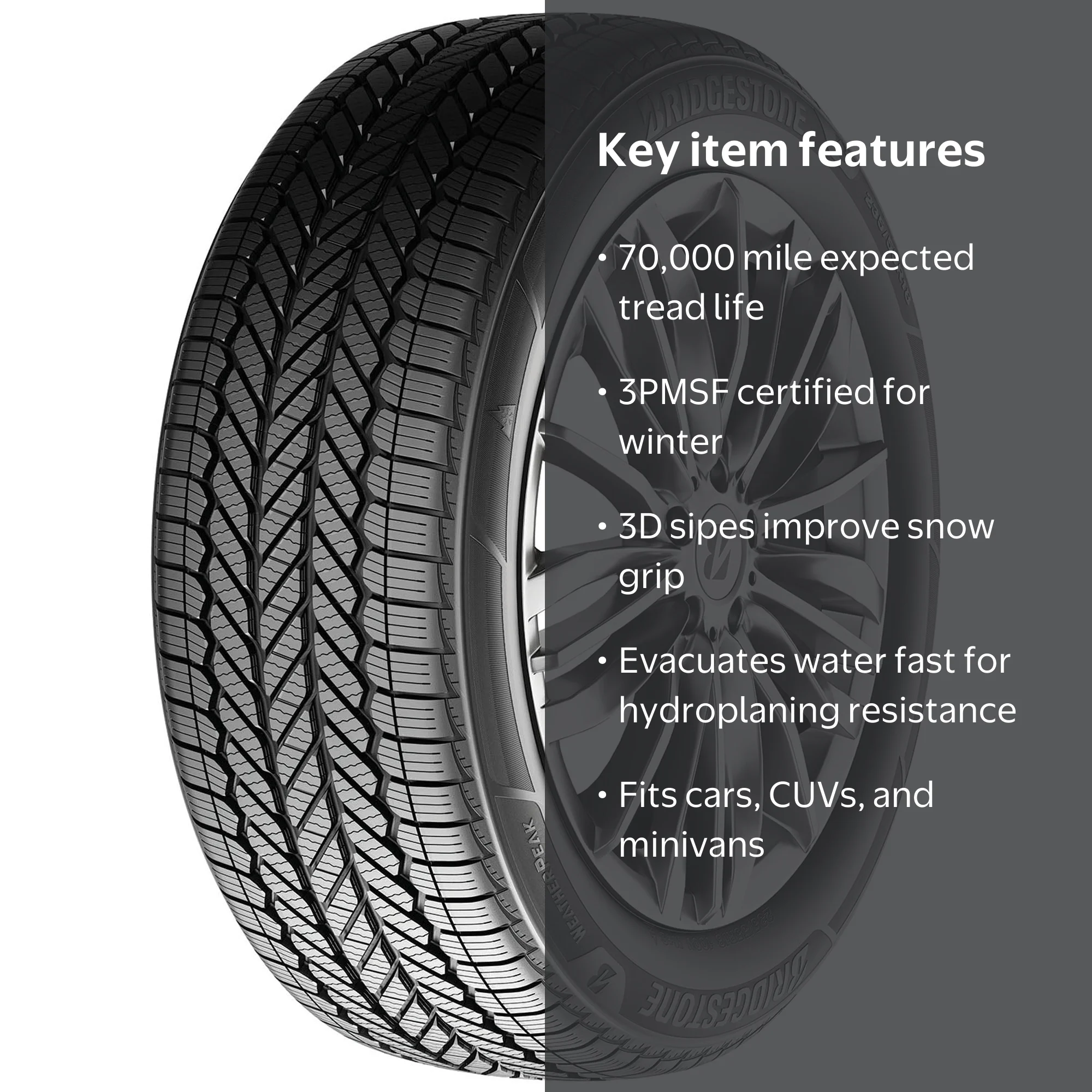 Bridgestone Weatherpeak All Weather 185/60R15 84H Passenger Tire