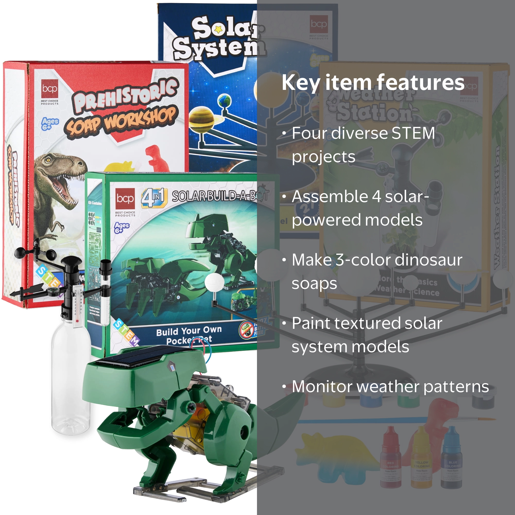 Best Choice Products Kids 4-in-1 Science Kit, Solar Robot