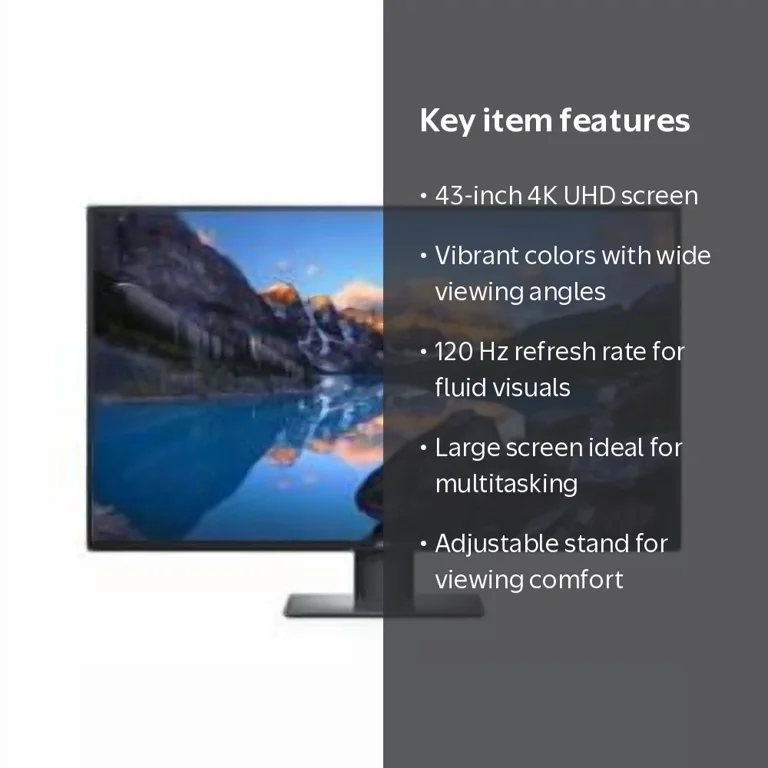 Dell U4320Q 43-Inch 4K UHD LED 120 Hz Computer Monitor, Black Dell U4320Q 43-Inch 4K UHD LED 120 Hz Computer Monitor, Black