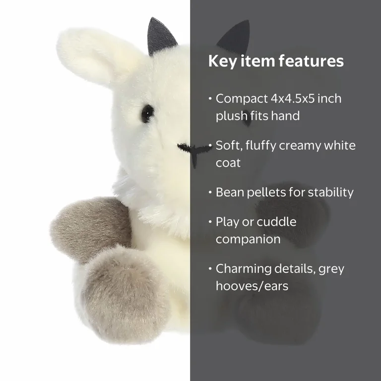 Aurora, Mini White Stuffed Animal, 5