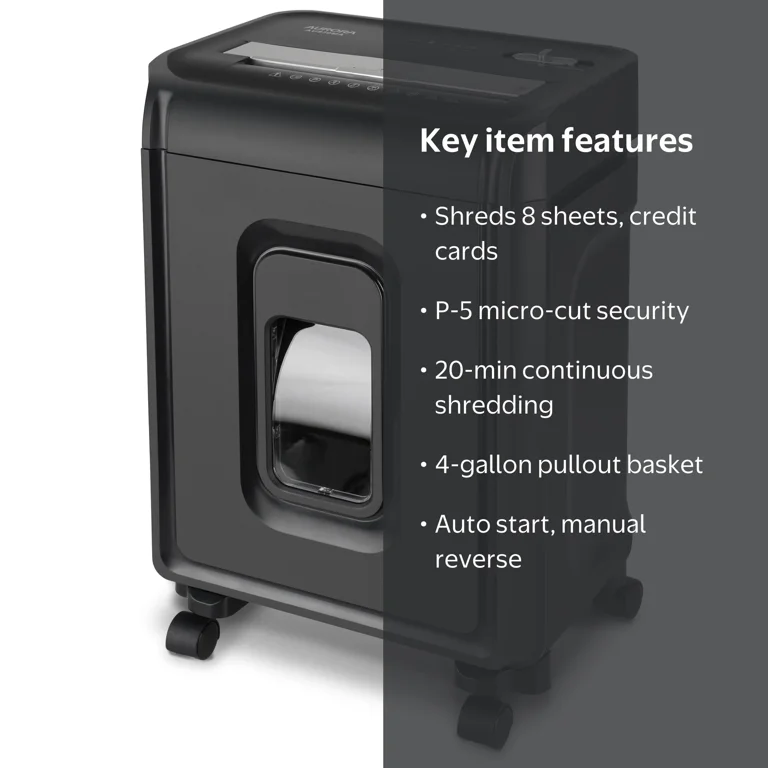 Aurora, Shredder, AU830MA, 8-Sheet Micro-Cut Security Level P-5