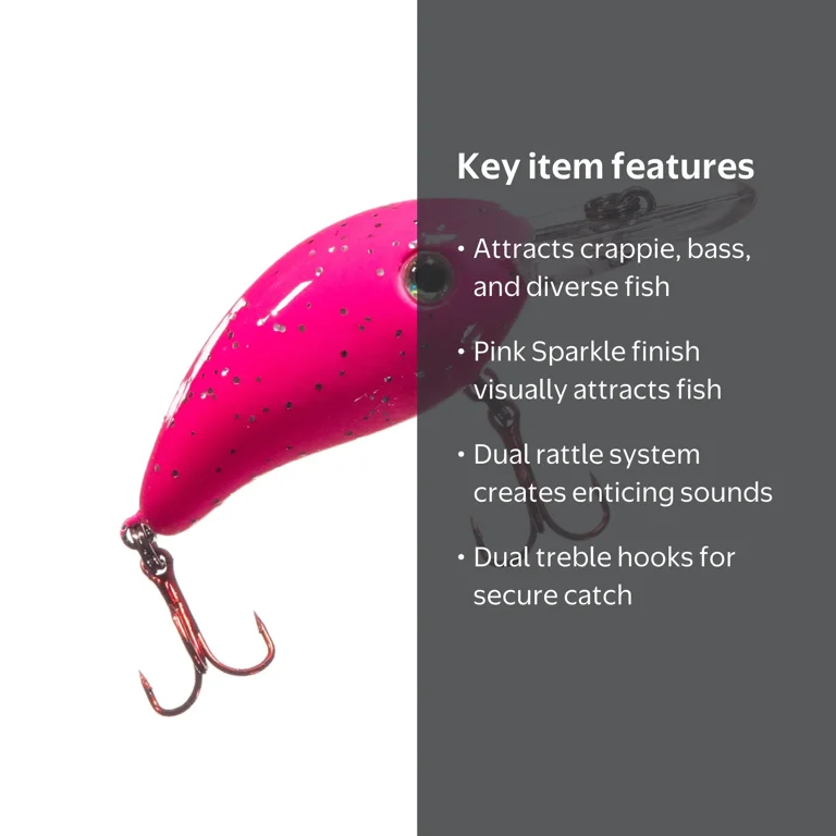 Arkie 220 Series Crappie Crankbait, Pink Sparkle - Walmart.com