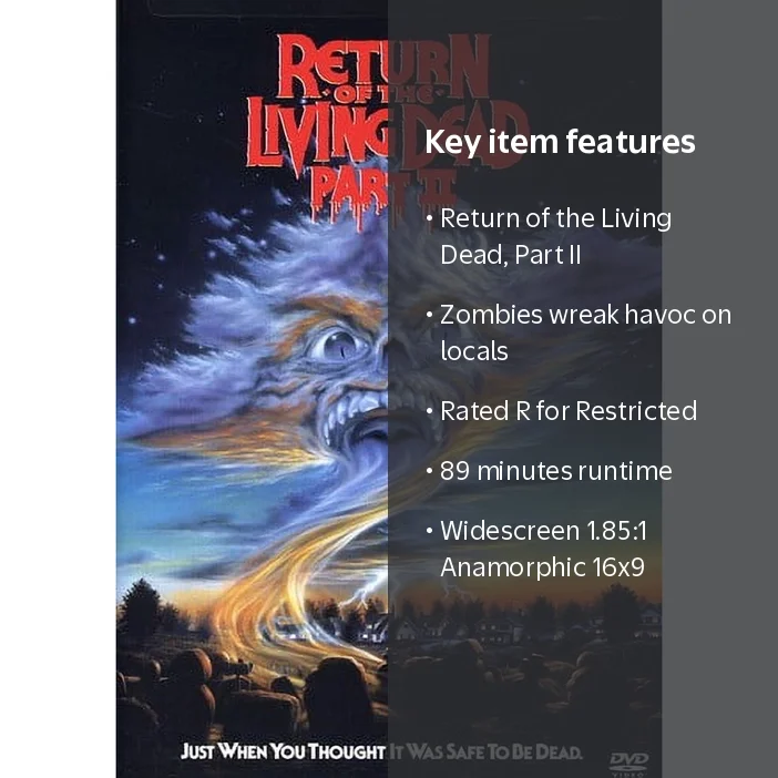 Return of the Living Dead, Part II, Widescreen, 1.85:1, 89 min
