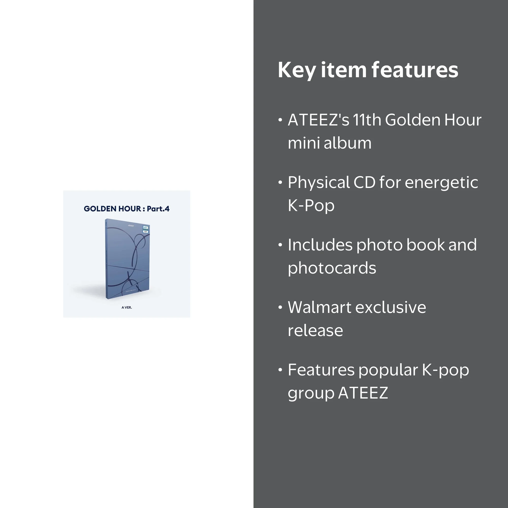 Ateez - GOLDEN HOUR: Part.4 - A Ver. (Walmart Exclusive) - Music