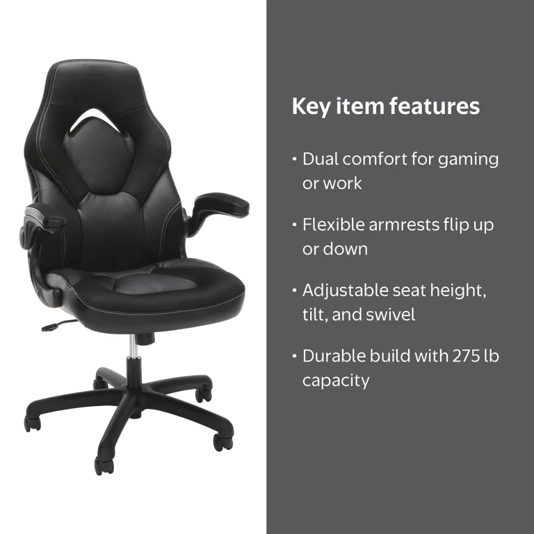 Free Shipping! OFM Essentials Racing Style Bonded Leather Gaming