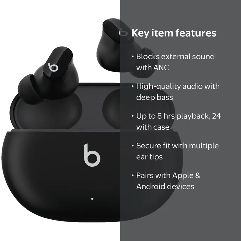 Beats by Dr. Dre, Beats Studio Buds, True Wireless, Black