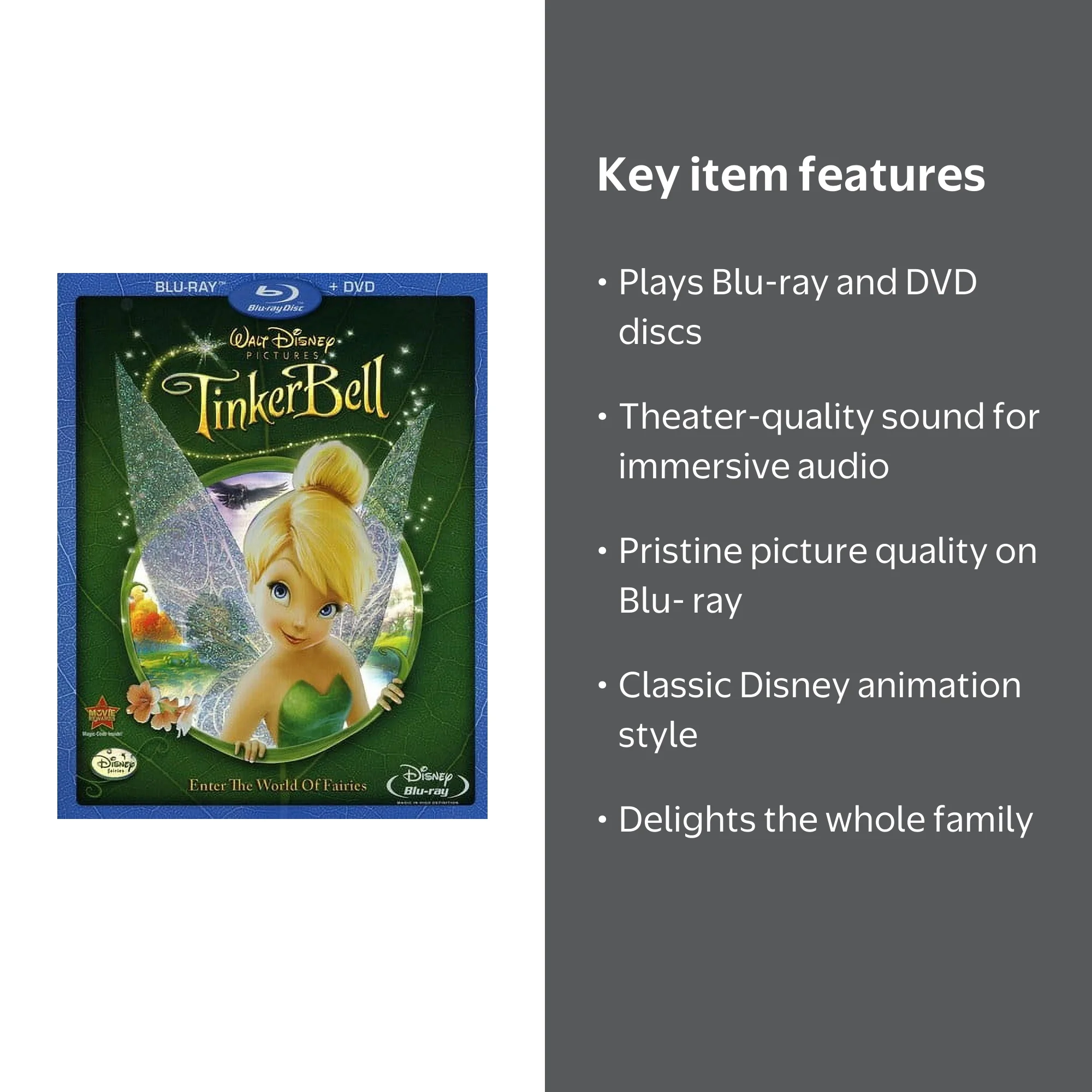 Disney, Tinker Bell Blu-ray + DVD Movie, Theater-Quality Sound