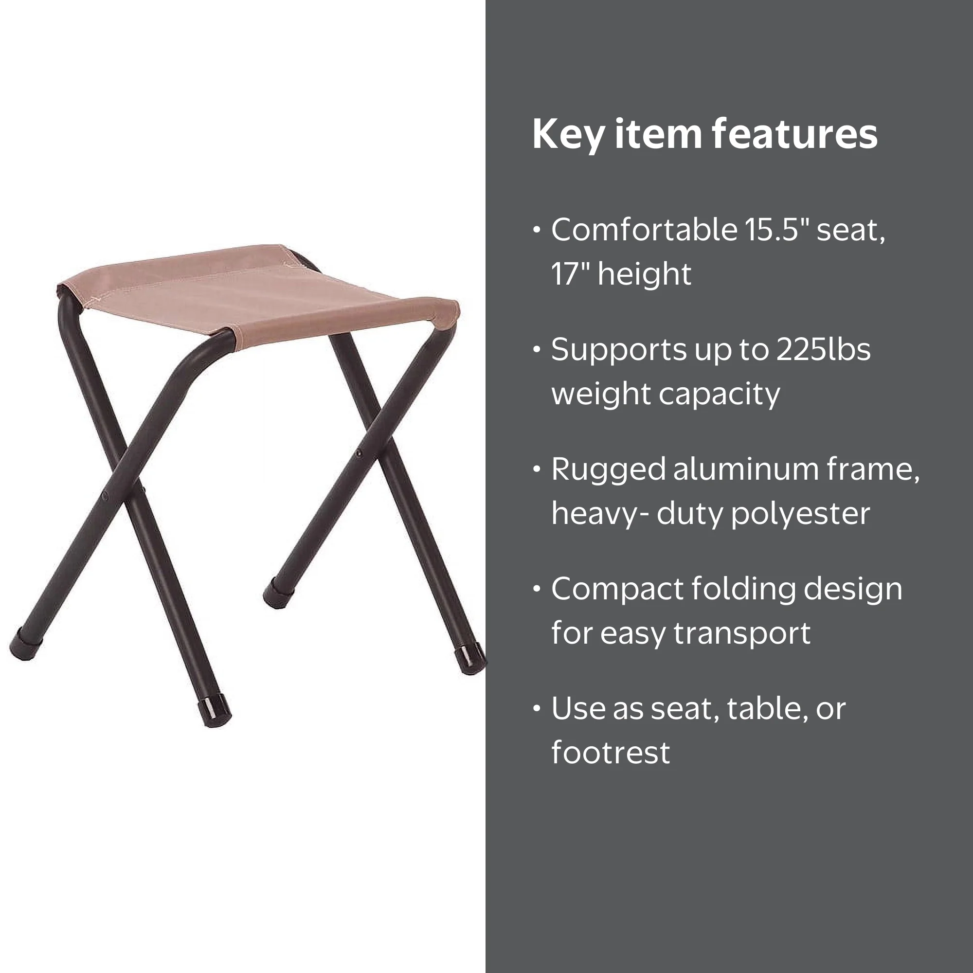 Coleman, Camping Stool Folding, Rambler II, 15.5-inch Seat