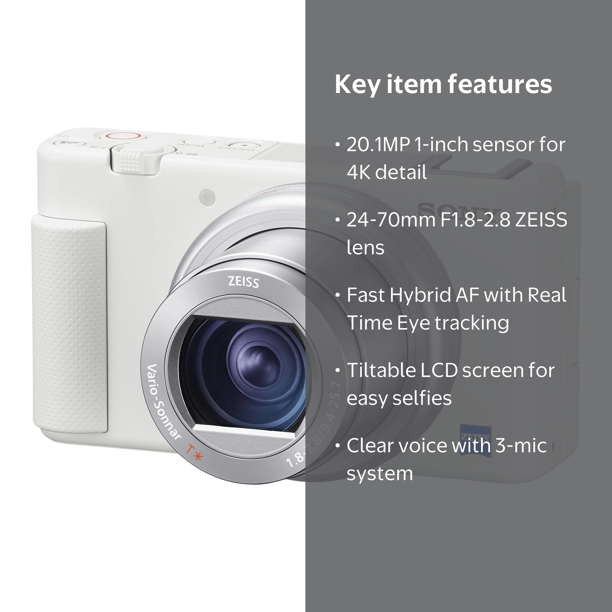 Sony ZV-1 Compact Digital Vlogging Camera for Content Creators and