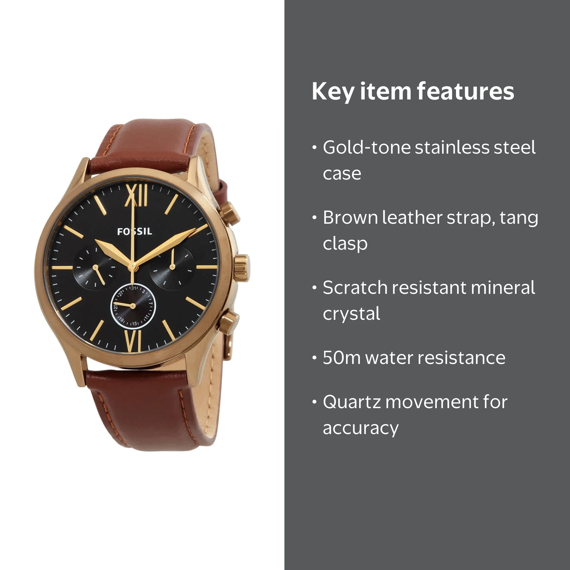 Fossil Fenmore Multi-Function Quartz Black Dial Men's Watch BQ2404