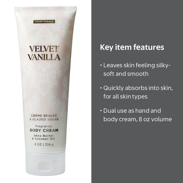 Scent Theory, Hand and Body Cream, 8 oz, Velvet Vanilla - Walmart.com