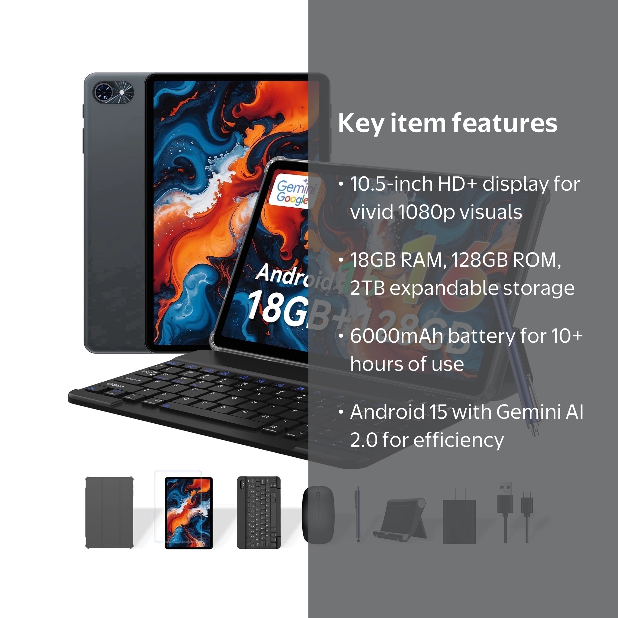 TABWEE, Android 16 AI Tablet, 10 Inch, 18GB RAM 128GB ROM