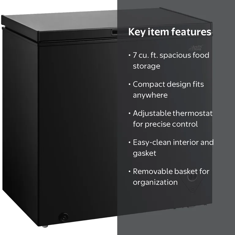 Arctic King 7 Cu ft Chest Freezer, Black - Walmart.com