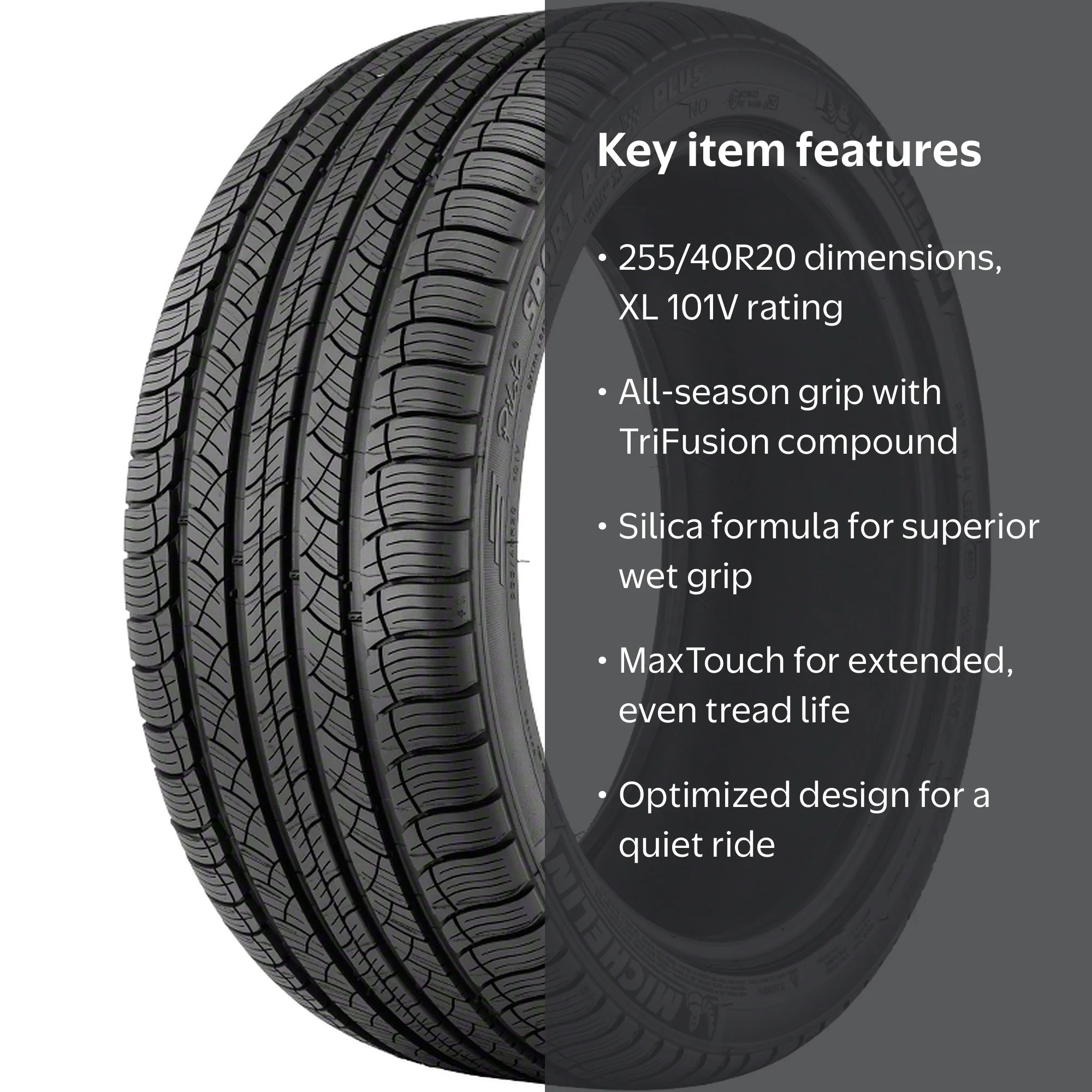 Michelin Pilot Sport A/S Plus 255/40R20 101 V Tire Fits: 2022-23