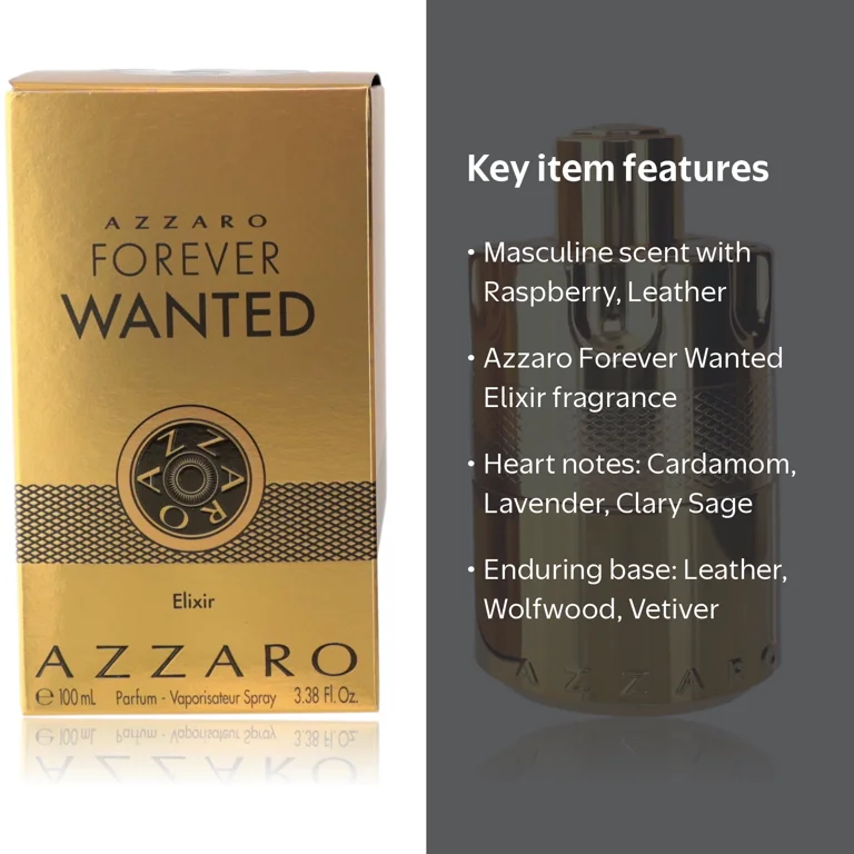 Azzaro, Forever Wanted Elixir, 3.3 oz Parfum spray for Men