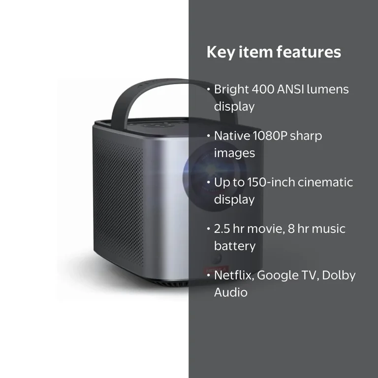 Nebula, Mars 3 Air GTV Projector, Netflix Licensed, Native 1080P