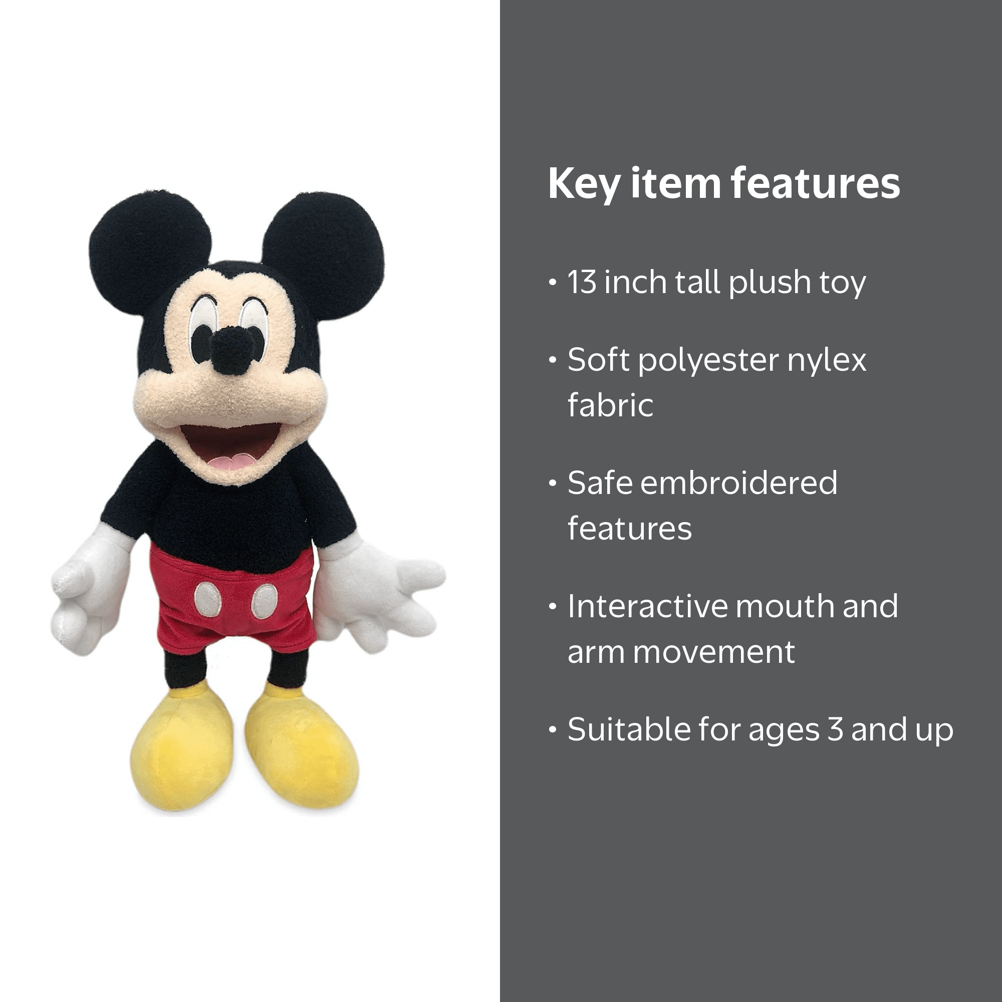 Disney Mickey Hand Puppet Medium Plush New with Tags - Walmart.com